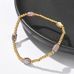 304 braccialetti elastici in acciaio inossidabile per le donne&nbsp;BJEW-M054-01G-01