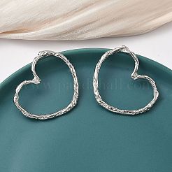 Pendientes de botón de corazón hueco de acero inoxidable 304&nbsp;EJEW-K268-55P