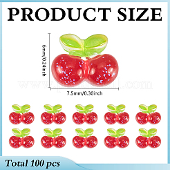 100 Stück Kirsch-Cabochons aus Harz&nbsp;MRMJ-ME0001-02