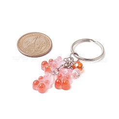 Portachiavi con charm orsetto in resina trasparente colore sfumato&nbsp;KEYC-JKC00458