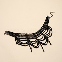 Mehrlagige Choker-Halsketten aus Glas im Bohème-Stil für Damen&nbsp;FS-WG32393-01
