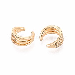 Messing Micro Pave klare Zirkonia Manschette Ohrringe&nbsp;EJEW-T047-54G