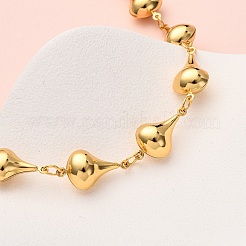 Collares de cadena de eslabones en forma de lágrima de acero inoxidable 304 para mujer&nbsp;NJEW-G178-06G