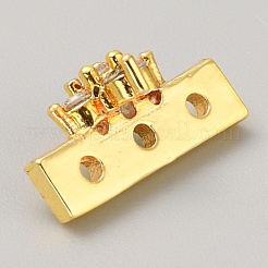 Verbindungsanhänger mit durchsichtigem Zirkonia-Pavé aus Messing&nbsp;KK-WH0081-22A-G