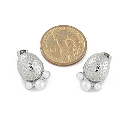 Pendientes ovalados de acero inoxidable 304&nbsp;EJEW-A119-04P