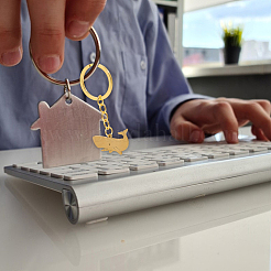 6 porte-clés pendentif baleine en acier inoxydable&nbsp;KEYC-BBC0001-12B