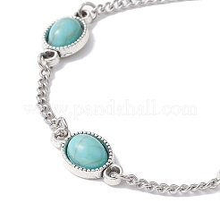 Gliederkettenarmband aus Kunstharzlegierung mit Panzerketten aus 304er Edelstahl&nbsp;BJEW-JB09514-01