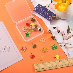 24 Stück 12-Stil-Herbstthema-Legierungs-Email-Anhänger&nbsp;ENAM-SC0003-59