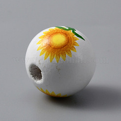 Perles de bois motif tournesol&nbsp;WOOD-TAC0019-02