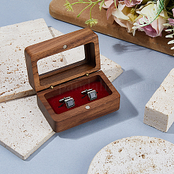 Geschenkboxen aus Holz zur Aufbewahrung von 2 Manschettenknopf mit sichtbarem magnetischem Deckel&nbsp;CON-WH0001-72