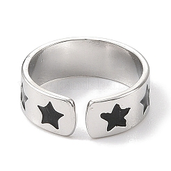Offene Manschettenringe aus 304er Edelstahl mit Emaille für Damen&nbsp;RJEW-F166-33P-02