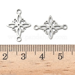 304 Edelstahl-Rhombus-Blumen-Verbindungsanhänger&nbsp;STAS-G361-04P