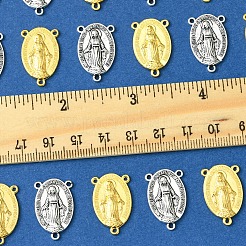 20 stücke 2 farben heilige oval geschnitzte jungfrau maria tibetischen stil legierung kronleuchter komponente Verbinder&nbsp;TIBE-FS0001-15