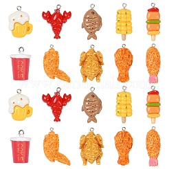 10 Stück 5 Stile undurchsichtige Lebensmittelanhänger aus Harzimitat&nbsp;RESI-YW0003-24