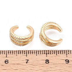 Messing Micro Pave klare Zirkonia Manschette Ohrringe&nbsp;EJEW-T047-54G
