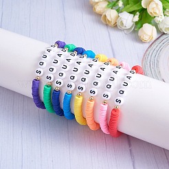 8pcs 8 Farben Fimo Heishi Surfer Stretch Armbänder Set&nbsp;BJEW-SW00085