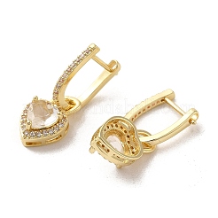 Orecchini pendenti a cerchio in ottone placcato a cremagliera con micro pavé di zirconi cubici&nbsp;EJEW-A031-06G