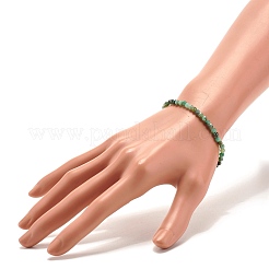 3.5 mm natürliches rundes Smaragdperlen-Stretcharmband für Frauen&nbsp;BJEW-JB07413