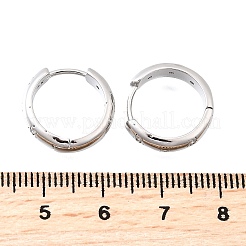 Pendientes de aro de latón con micro circonitas y cubic zirconia transparente&nbsp;EJEW-Z121-01P