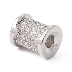 Perline di zirconia cubica micro pavé di ottone con placcatura a cremagliera ecologica&nbsp;KK-F835-24C-P