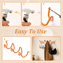 Perchero de pared de hierro con forma de onda&nbsp;AJEW-WH0481-787