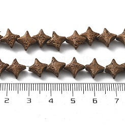 Brins de perles de pierre de lave naturelle galvanisées&nbsp;G-A251-C01-01C