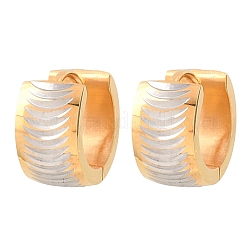 Boucles d'oreilles créoles rayées bicolores en acier inoxydable 304&nbsp;EJEW-L307-04GP-04