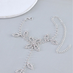 Zehenring-Fußkettchen aus Blattlegierung mit Kristall-Strass für Damen&nbsp;FS-WGEBB2B-01