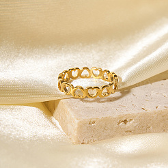 Anillos de pareja de corazón hueco de acero inoxidable 304&nbsp;LS-EW6903-5