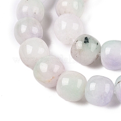 Teñidos naturales blancas abalorios de jade hebras&nbsp;G-T138-D16