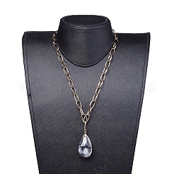 Collane con catene a graffetta in alluminio&nbsp;NJEW-JN02695-05