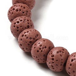 Fili di perline tinti di roccia lavica naturale&nbsp;G-Z036-B01-05