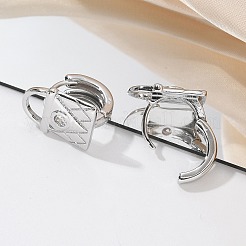 Boucles d'oreilles créoles en laiton et verre&nbsp;EJEW-Q014-12P