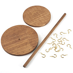 Drehbares rundes Schmuck-Halsketten-Display-Organizer aus Holz zum Aufhängen&nbsp;NDIS-TAC0001-01B