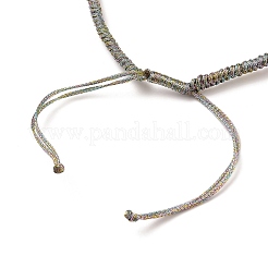 Fabrication de bracelet en cordon de polyester tressé réglable&nbsp;AJEW-JB00763-02