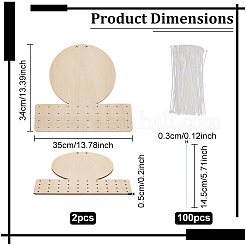2 base per cestino all'uncinetto in legno di tiglio&nbsp;WOOD-FG0001-61B
