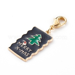 Colgantes de esmalte de aleación con temática navideña&nbsp;HJEW-JM00457-07
