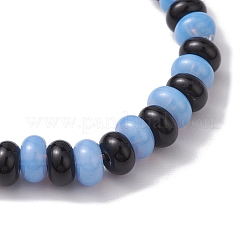 Rondelles imitation jade perles de verre bracelets extensibles pour femme&nbsp;BJEW-JB10789