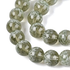 Brins de perles de verre transparentes à moitié peintes à la bombe&nbsp;LS-GLAA-Q110-02A-05