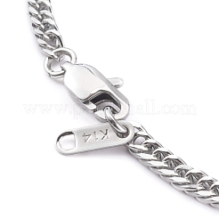 Collane a catena cubana con taglio a diamante in acciaio inossidabile 304 anti-ossidazione&nbsp;NJEW-JN03368-02