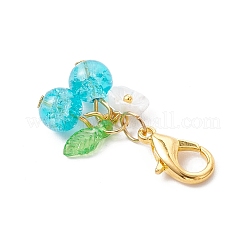 10 pezzo di decorazione pendente in vetro a forma di ciliegia&nbsp;HJEW-MZ00332