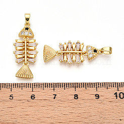 Pendentifs avec zircon cubiques à micro-pavés en laiton&nbsp;KK-N257-07G