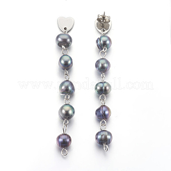 Orecchini a bottone con perle naturali di perle d'acqua dolce&nbsp;EJEW-JE02892-02