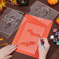 4 x Quilt-Vorlage aus Acryl mit Halloween-Motiv&nbsp;DIY-BC0015-86B