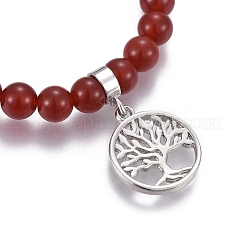 Braccialetti di fascino corniola naturali&nbsp;BJEW-I275-B05