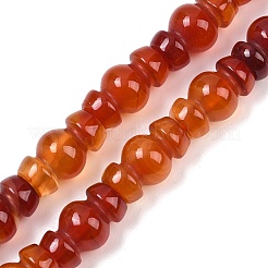 Brins de perles d'agate rouge naturelle (teintes et chauffées)&nbsp;G-P595-B02-01