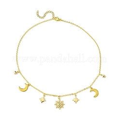 Collane con ciondolo in ottone con luna&nbsp;X1-NJEW-TA00164