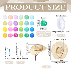 Kit fai da te per realizzare cappelli da cowboy in paglia&nbsp;DIY-PH0034-03