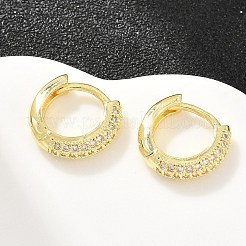 Pendientes de aro de circonio cúbico de micro pave de latón&nbsp;KK-CBAD104-04G-C