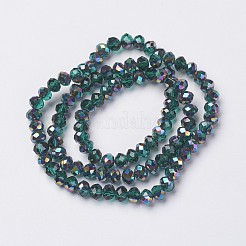 Chapelets de perles en verre transparent électrolytique&nbsp;LS-EGLA-A034-T8mm-Q15